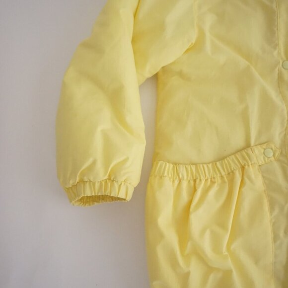 Vintage Fashion Gems Yellow Puffer Button Up Fleece Lined Winter Jacket L - Picture 8 of 11